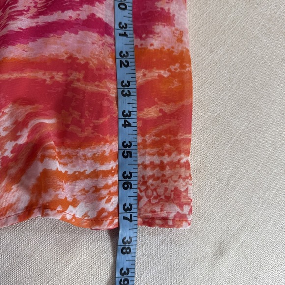 Calvin Klein Dress 12 Orange Pink Chain Halter Shift Cocktail Formal Summer - Picture 11 of 13